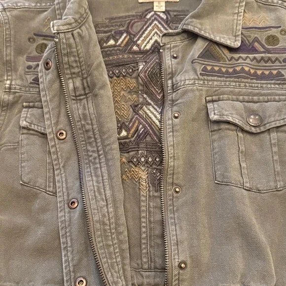 NWOT Overland Falcon Embroidered Utility Jacket - Distressed Slate - Women’s S - Picture 9 of 11